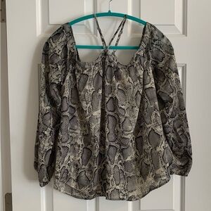 SOLD - Off-shoulder snake print blouse - S